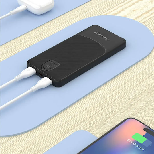 Wozinsky Wpower 10000mAh with 2 USB-A Ports and USB-C Port Black