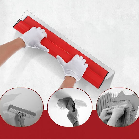 Set Spatule Pentru Chit 2 Bureți Abrasivi Zola Lungime 60 Cm Lamă Interșanjabilă 0 3 Mm Oțel Inoxidabil Roșu