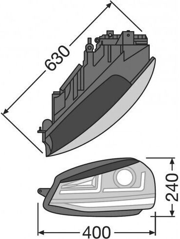 Комплект 2 Led Фарове Vw Golf Vii 2012-2016 Черни Ledriving Xenon Halogen Position Osram