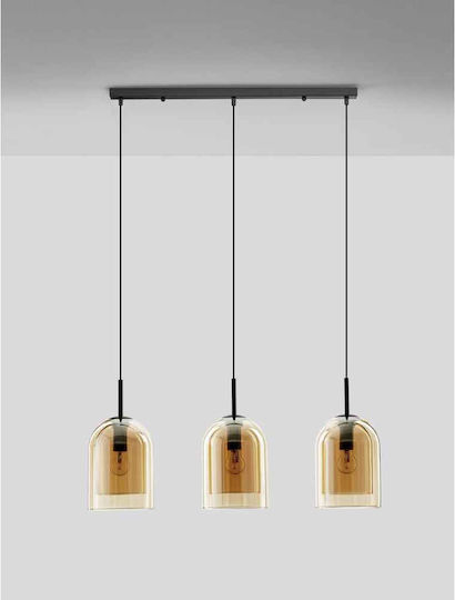 Nova Luce Висящо Таванно Осветително Тяло Черен Rail 18x12x158см