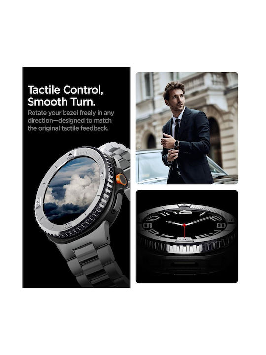 Spigen Tune Schutz-Bezel in Silber Farbe für Samsung Galaxy Watch 8 Classic 46mm