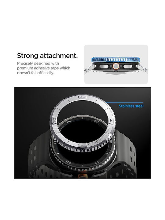 Spigen Tune Schutz-Bezel in Silber Farbe für Samsung Galaxy Watch 8 Classic 46mm