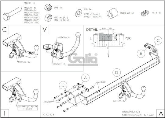 Cârlig de remorcare automat Hyundai Ioniq 6 2022