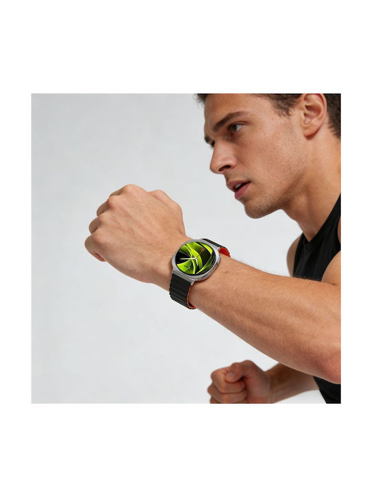 Mobile Origin Easy Strap Magnetic Galaxy Watch 8 Black Orange Mo-mgw8-blk-org