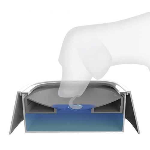 Bol din Plastic ABS pentru Hranire Lenta pentru Câine și Pisică 1.5l 22cm în Culoare Albă