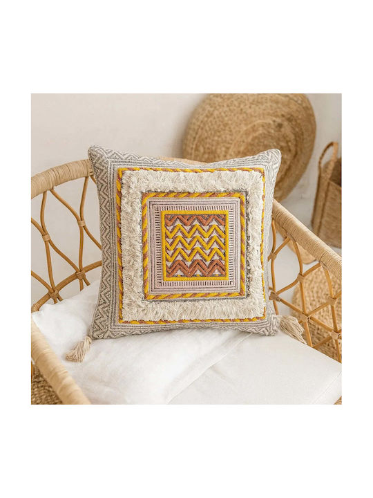 Phos & Gaia Decorative Pillow Case Anjali From 100% Cotton Multicolour 50x50cm