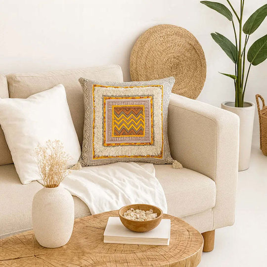 Phos & Gaia Decorative Pillow Case Anjali From 100% Cotton Multicolour 50x50cm