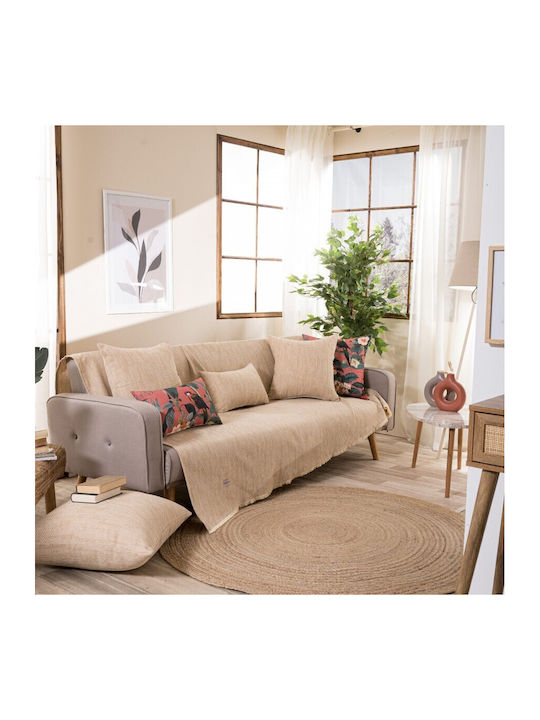 Teoran Rieti Ριχτάρι Τετραθέσιου Καναπέ Chenille 180x350εκ. Μπεζ