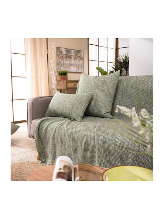 Teoran Rieti Ριχτάρι Τετραθέσιου Καναπέ Chenille 180x350εκ. Πράσινο