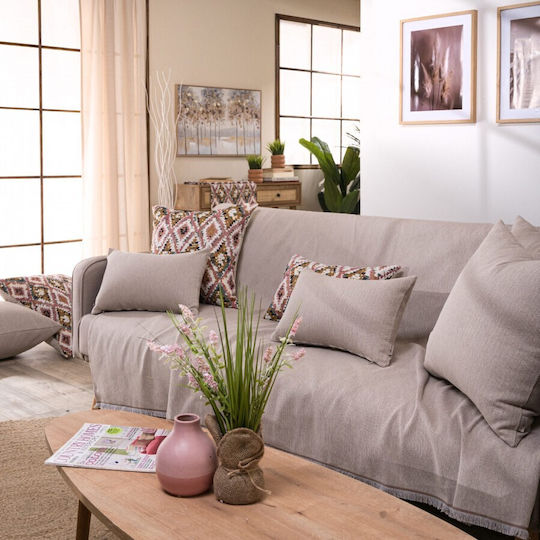 Teoran Bari Zweisitzer-Sofa Überwurf Chenille 180x250cm 03