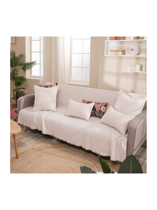 Teoran Rieti Armchair Throw Chenille 180x150cm White