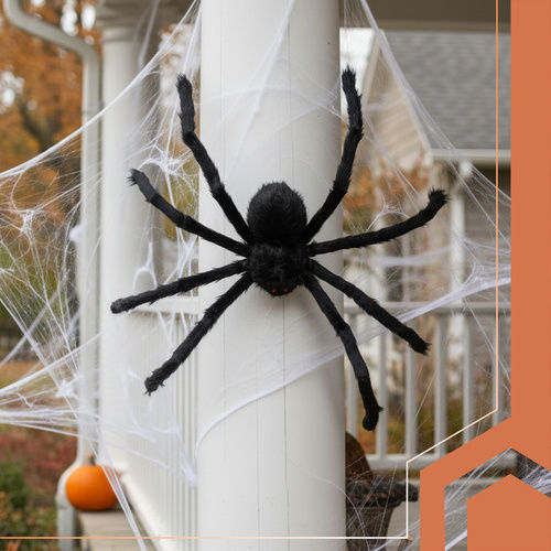 Halloween Fuzzy Spider Decoration 50 X 50 Cm Black