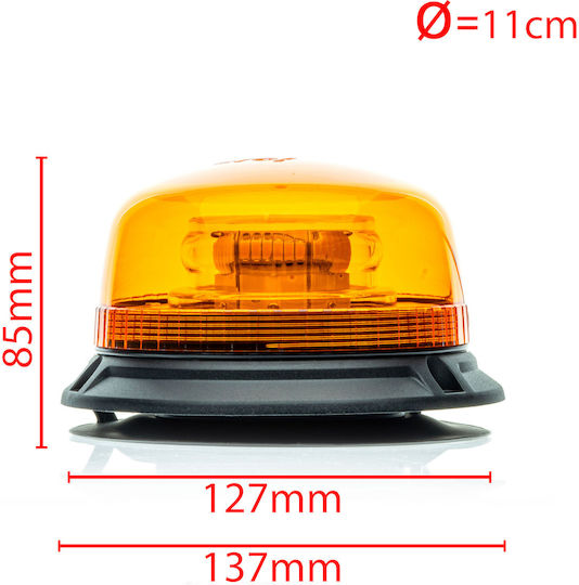 Einparts Автомобилен Маяк LED 12 / 24V Водоустойчив 10cm с Оранжева Светлина