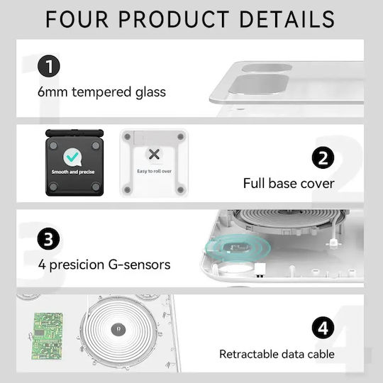 Welland Smart Ζυγαριά 180kg με Λιπομετρητή & Bluetooth Λευκή FG2015ULB