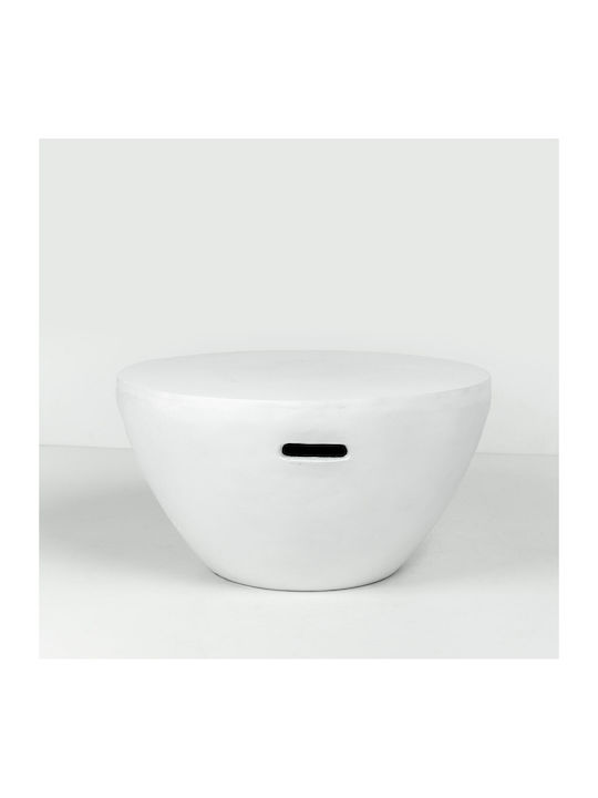 Round Side Coffee Table Lithos Central White W68xL68xH36cm