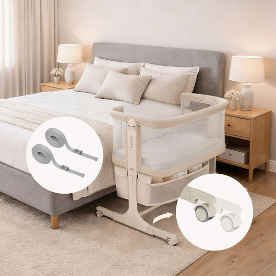 Lionelo Babywiege mit Matratze Seitliche Öffnung und Rädern Grün 5903771727693 Lionelo Babywiege mit Matratze Seitliche Öffnung und Rädern Grün 5903771727693