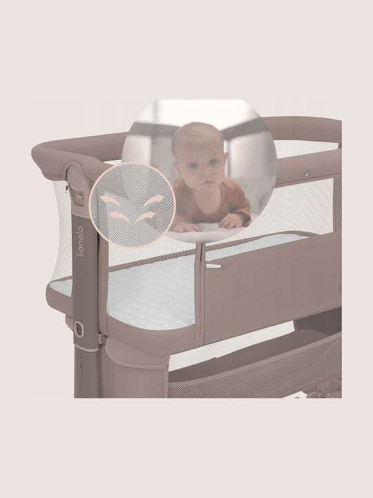 Lionelo Cradle with Mattress Side Opening and Wheels Beige
