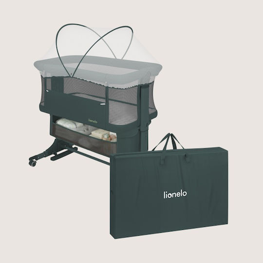 Lionelo Cradle with Mattress Side Opening and Wheels Green