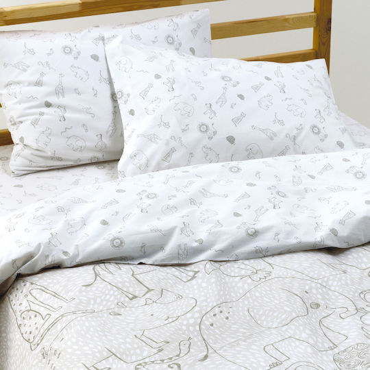 Kentia Set Kids Duvet Cover Single White-Greige