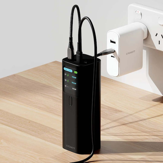 Cygnett Power Bank 27000mAh 148W με Θύρα USB-A και 2 Θύρες USB-C Μαύρο
