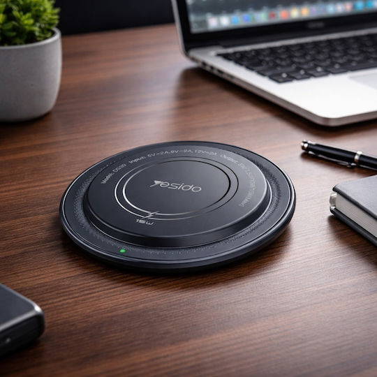 Yesido Încărcător Wireless (Qi Pad) 15W Negru