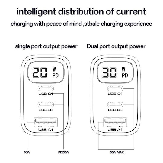 Yesido Încărcător cu Cablu USB-C Integrat 30W Power Delivery Negru