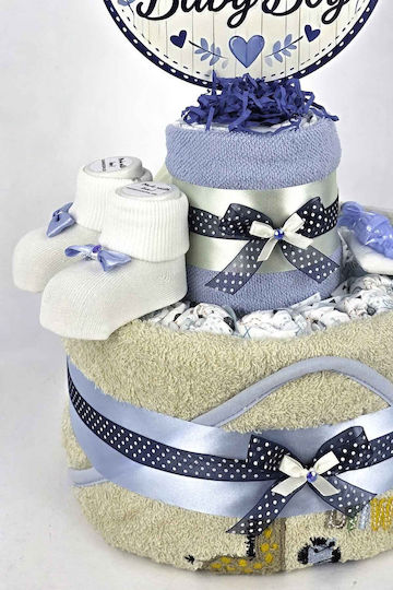 Dama Koupa Χειροποίητο Diaper Cake από Ξύλο για Αγόρι