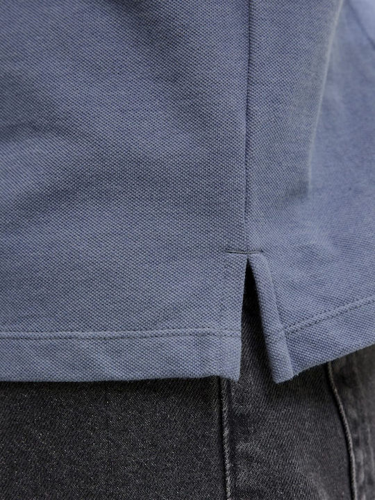Polo Bluza Tricou Cu Mânecă Scurtă Albastră