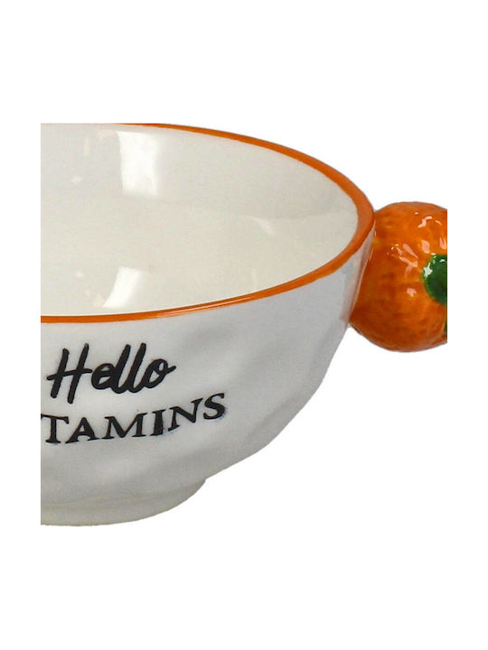 Koart Decorative Porcelain Orange Bowl 15x11x5cm Porcelain Small Bowl