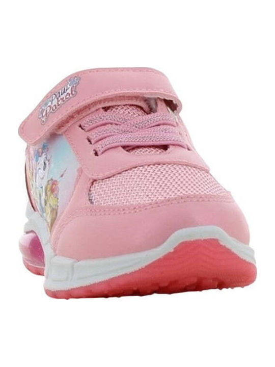 Kids Anatomic Sneakers with Hoop & Loop Closure and Lights Fuchsia