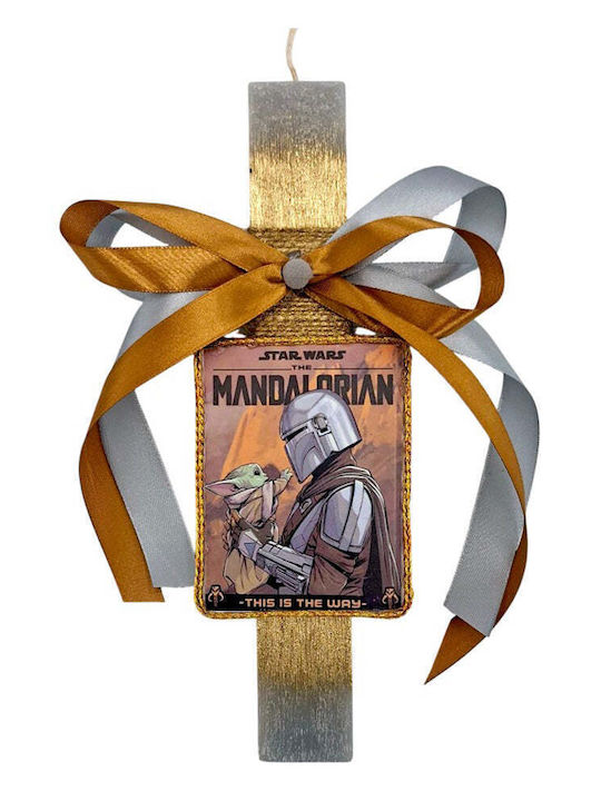Lumanare Handmade Cu Formă Plată Parfumată Mandalorian Star Wars Cadru 25 Cm