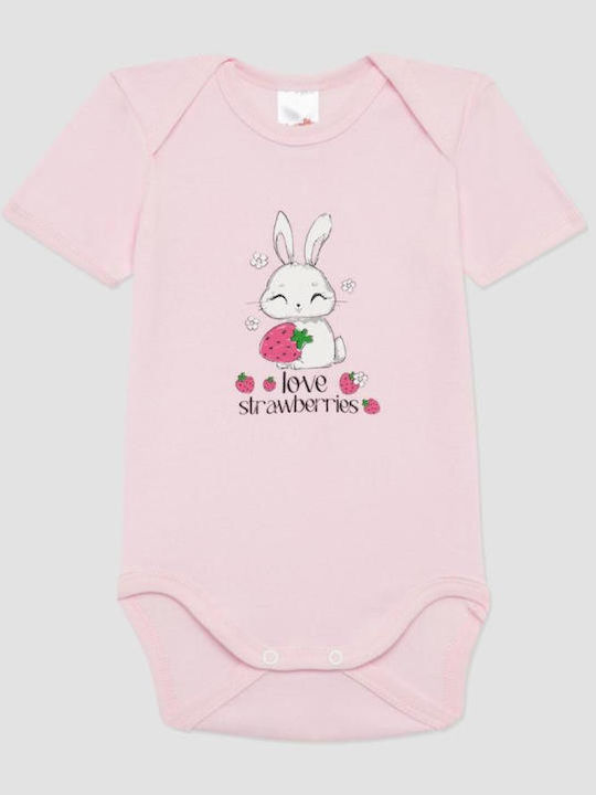 Minerva Love Strawberries Set Bodysuits Pink 2pcs