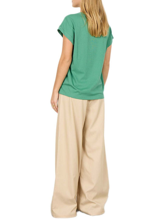 Women's Blouse with V-Neck Green