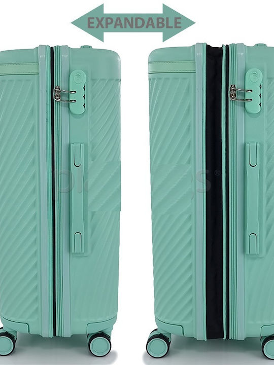 Forecast Forecast Large Hard Suitcase Turquoise with 4 Wheels Height 75cm