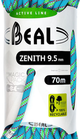 Beal Zenith BL-BC095Z.70.B_1_6 Dynamic Climbing Rope with Length 70m Blue
