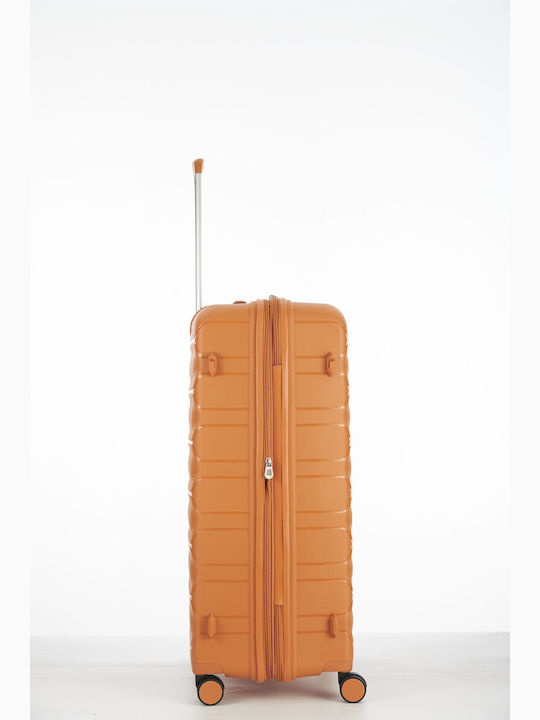 Verage Spinner Μεγάλη Βαλίτσα Ταξιδίου Σκληρή Orange με 4 Ρόδες Ύψους 77εκ.