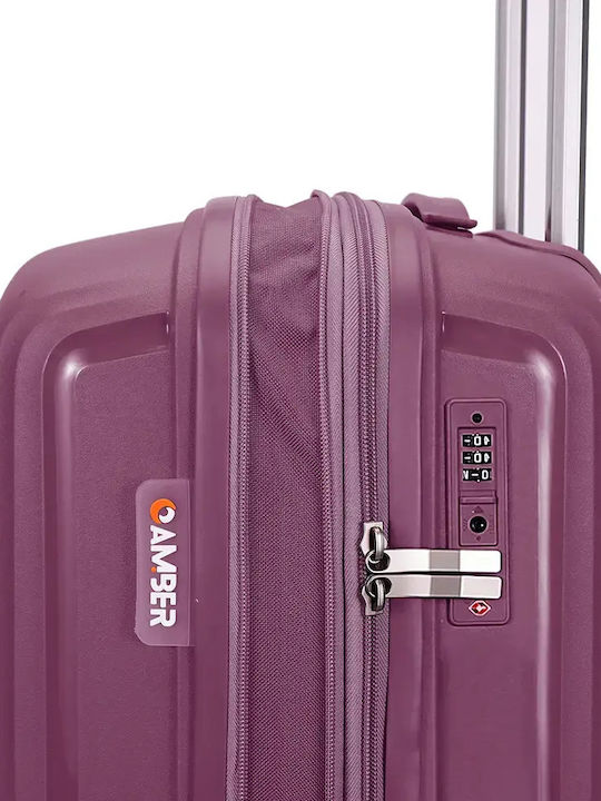 Amber Hard Purple Suitcases With 4 Wheels Set 2pcs