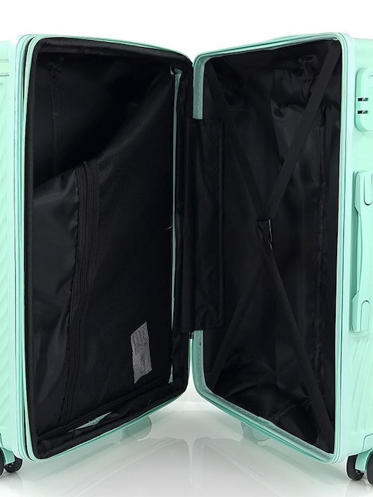 Forecast Lsdq-04 Kids Cabin Hard Travel Suitcase Green With 4 Wheels