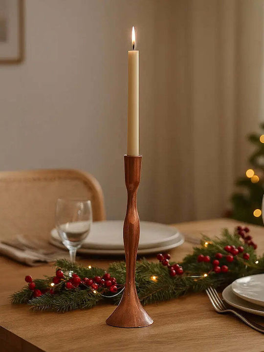 Phos & Gaia Metal Candle Holder In Bronze Colour