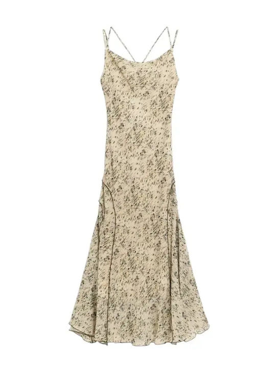 Summer Midi Dress Wrap Beige