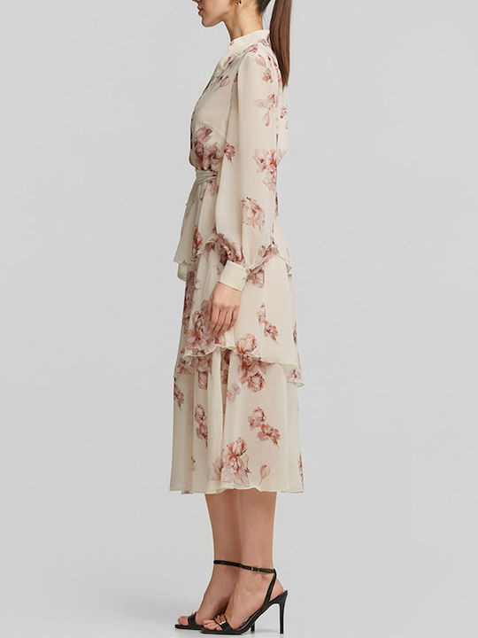 Midi Dress for Wedding - Christening with Lace Pearl