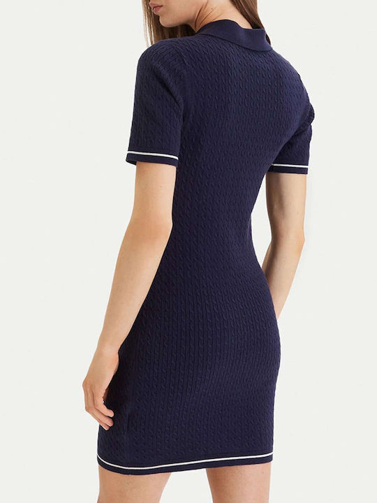 Summer Mini Knitted Dress Navy Blue