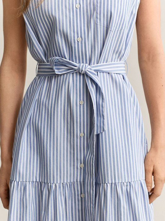 Καλοκαιρινό Midi Σεμιζιέ Φόρεμα Lightblue