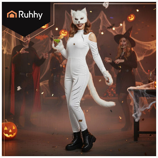 Αποκριάτικη Ουρά Λευκή για Halloween