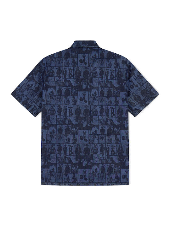 Armani Exchange Cămașă Denim cu Mâneci Scurte Regular Fit Albastră