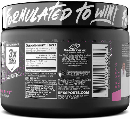 EFX Sports Kre-Alkalyn Rainbow Blast 110gr