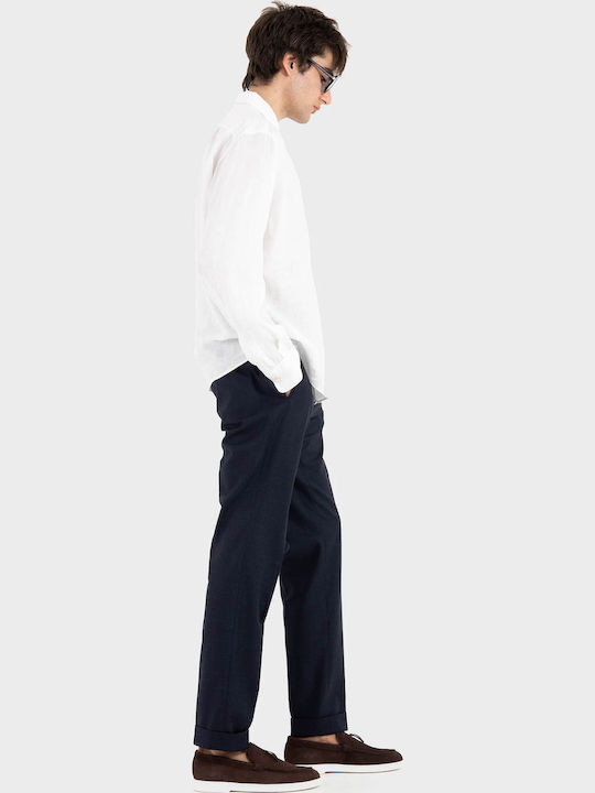 Regular-fit Μακρυμάνικo Λινό Πουκάμισο White