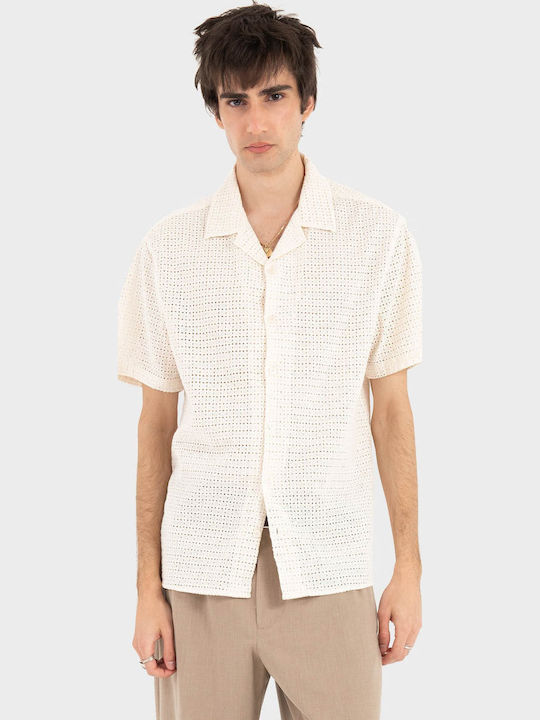 Short Sleeve Cotton Shirt Ecru