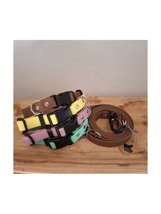 Dog Collar Hexa Pastel Yellow Waterproof Bailu M 30 45 Width 2cm