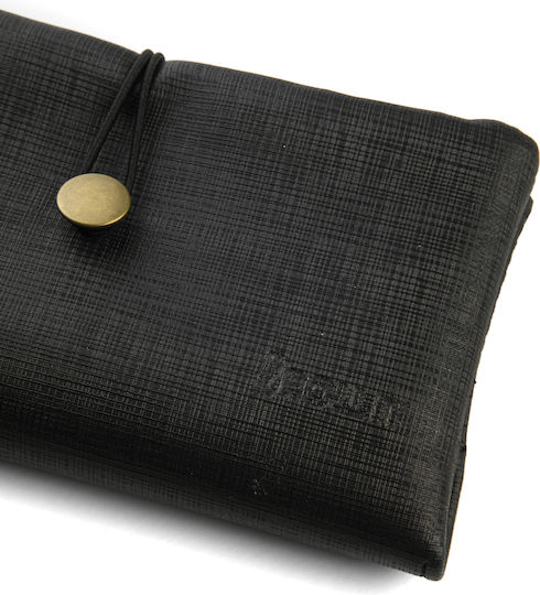 Rollit Tobacco Pouch Made of Gray Artificial Leather Handmade with Button 18x9.5cm